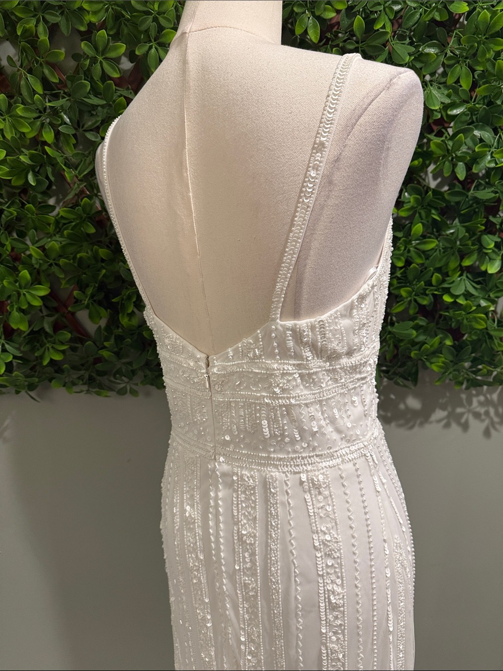 NWT- Stunning Vow White Beaded Sequin Maxi Dress - Picture 14 of 16